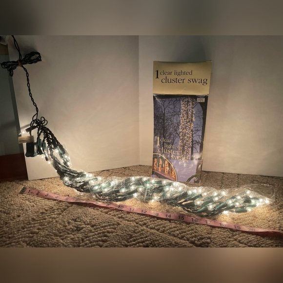 Holiday Clear Light Swag with 100 bright bulbs 24" w/ 20" cord TESTED, FREE SHIP - Picture 5 of 5